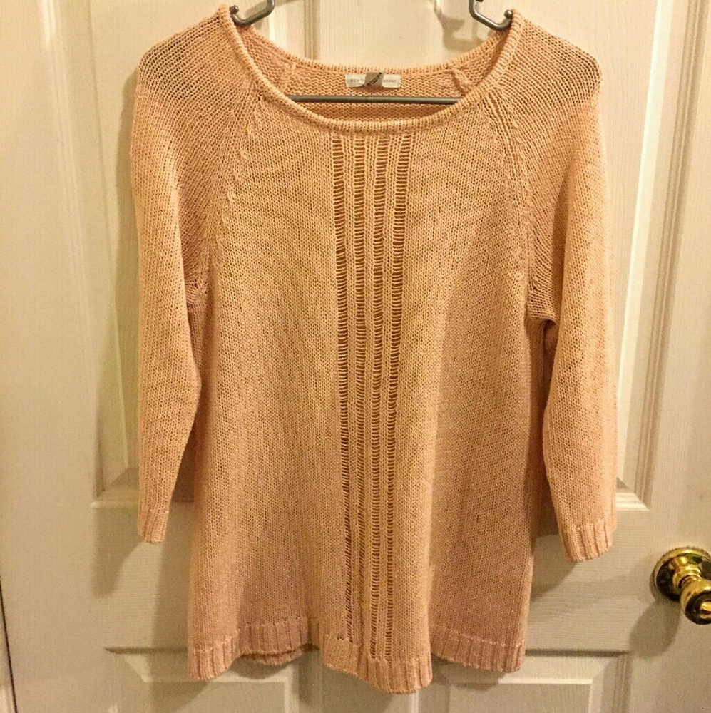 *NWOT* NY&Co ~ Blush Pink Crochet Pullover Sweater